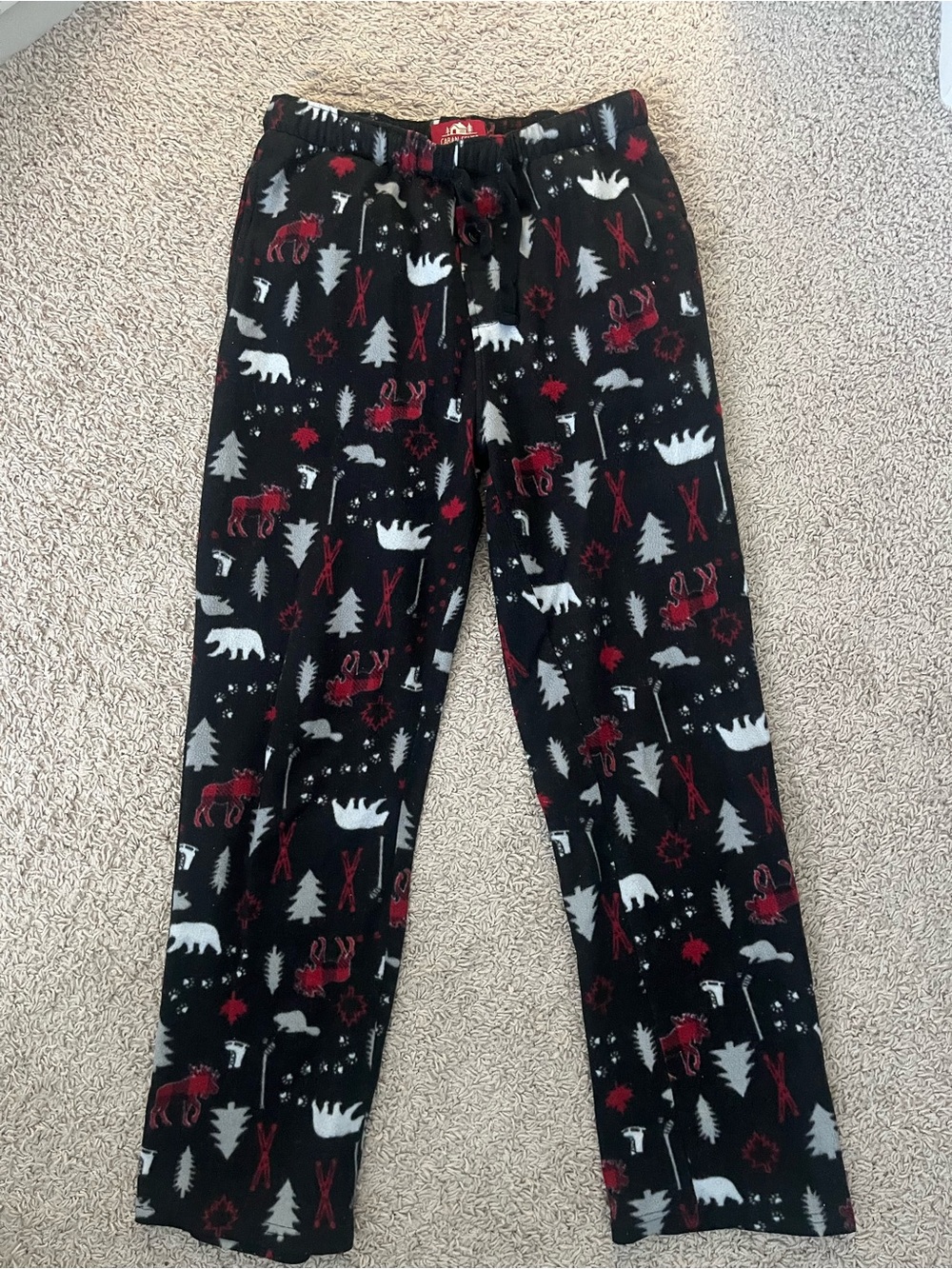 Men’s black fleece Christmas pajama pants